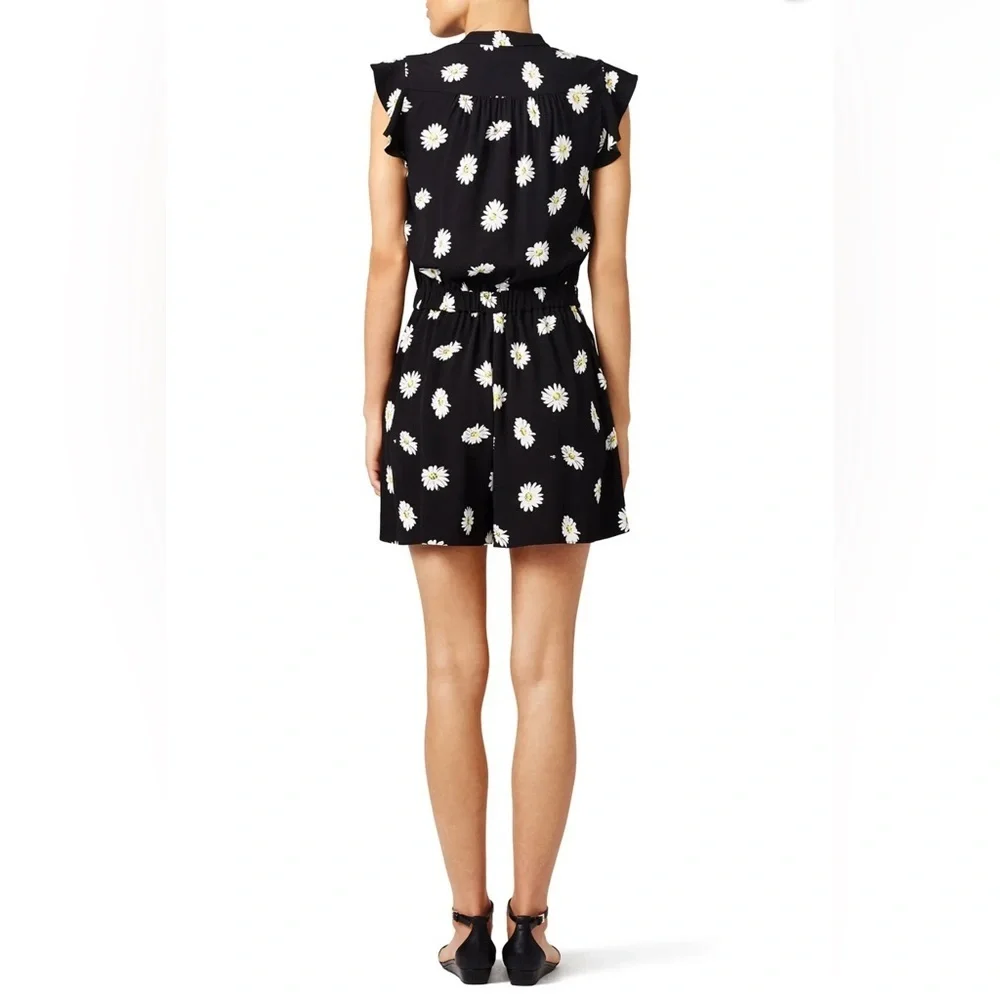 Kate Spade Daisy Dot Crepe Button Down Romper Size 8